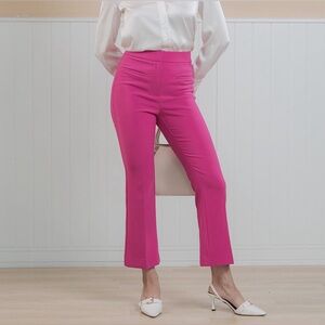 SANDY & SID Flared Work Slacks High Rise Slim Fit Boot Cut Crop Trousers Wear